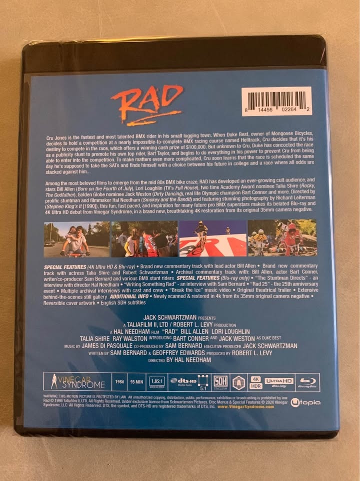 RAD (1986) 4K UHD Limited Edition Slipcover - Brand New - photo 4