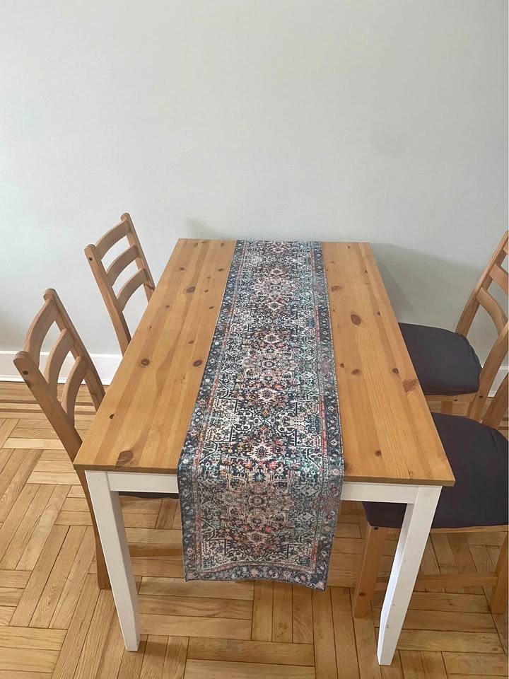 IKEA Solid Wood Dining Set & Kitchen Island + Extras