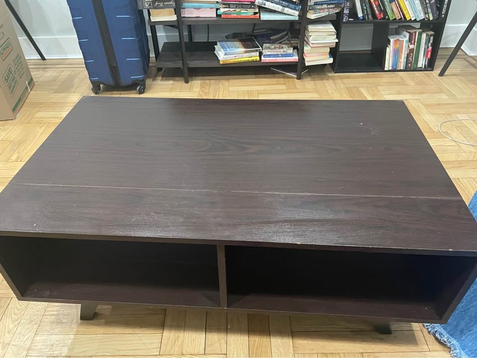 Lift-Top Coffee Table with Storage – Dark Wood - photo 2