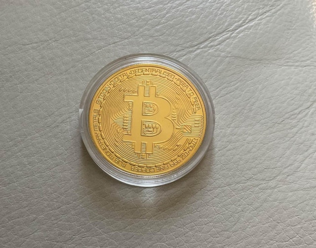 Bitcoin Metal Coin in Case