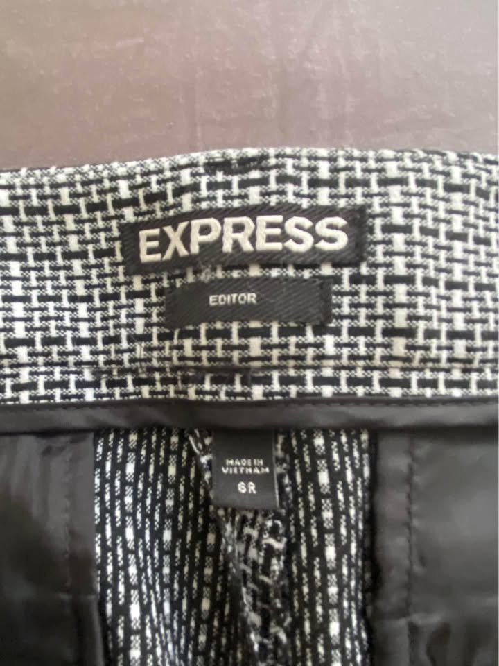 Express Women's Editor Pants - Black & White Check - Size 6 Regu - photo 3