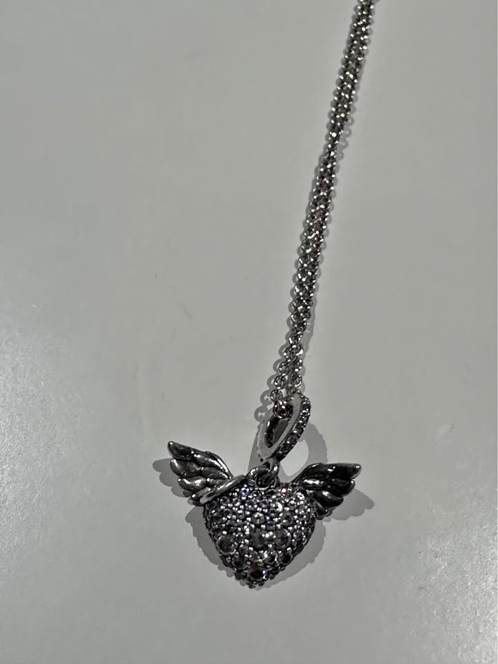 Pandora Heart with wings Necklace