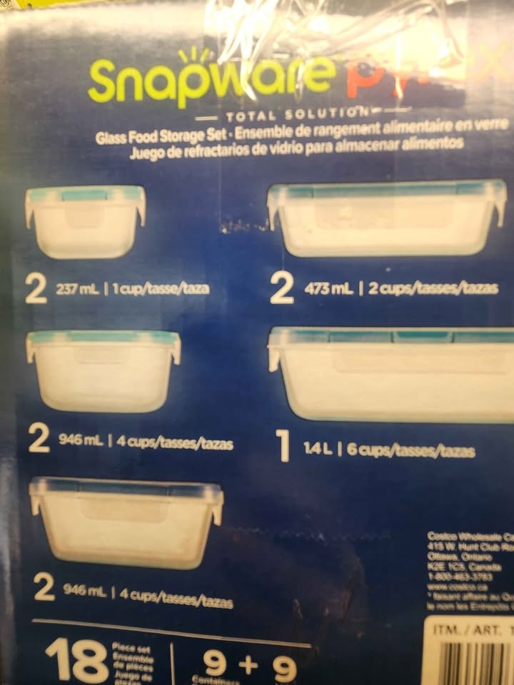 Snapware Pure Pyrex 18-Piece Glass Food Storage Set - photo 2