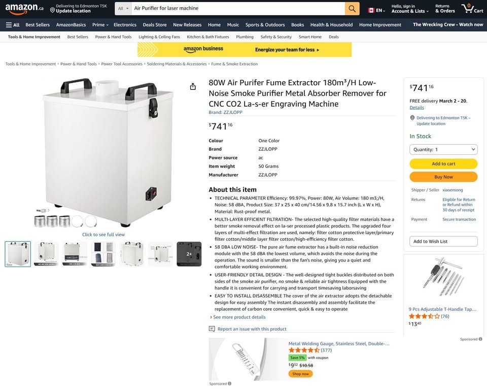 NEW Laser Fume Extractor Air Purifier for Laser Engraver / CNC - photo 3