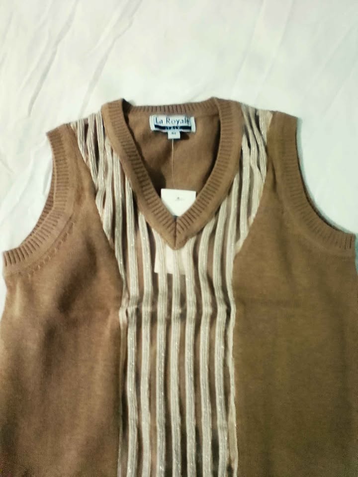 La Royale Brown Striped V-Neck Sweater Vest 4Y New - photo 5