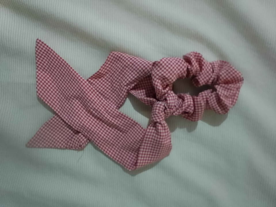 Red Gingham Tie Scrunchie - photo 3