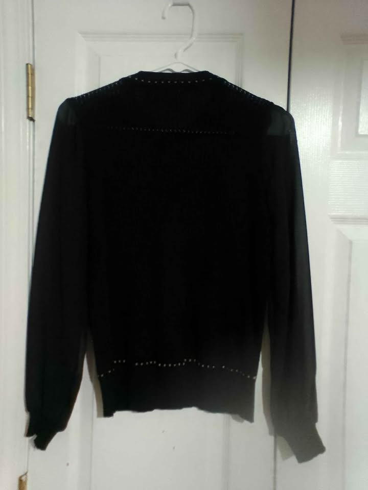 NBYNANCY Black Cardigan XL Gold Buttons Studs - photo 2
