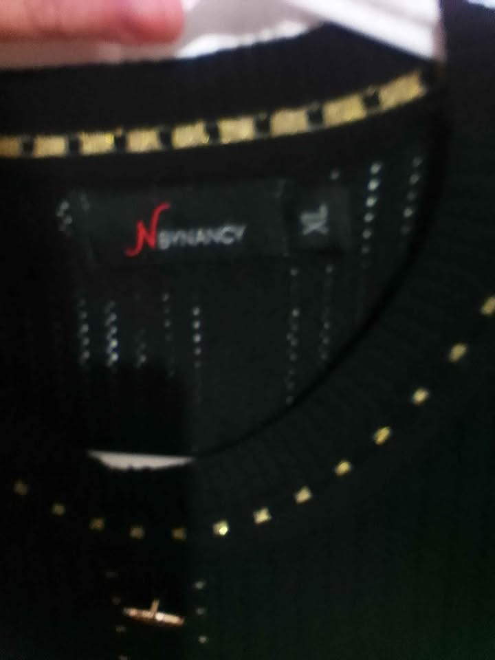 NBYNANCY Black Cardigan XL Gold Buttons Studs - photo 3