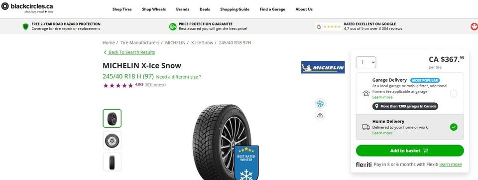 245/40/18 Michelin Winter Tires - photo 2
