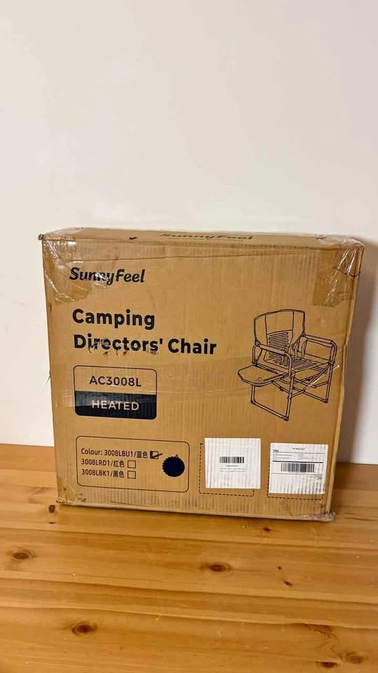 SunnyFeel Heated Camping Director's Chair w/ Side Table