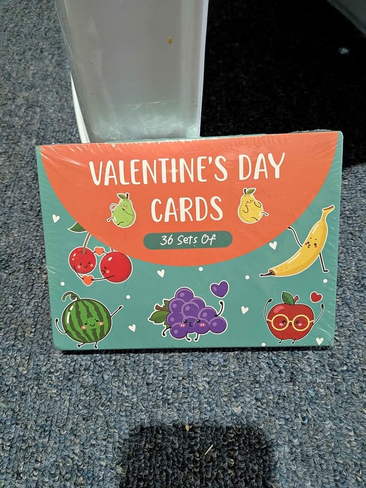 36 Pcs Fruit Pun Valentine Cards w/ Stickers & Envelopes