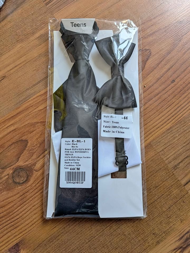 Brand new necktie and bow set for teens