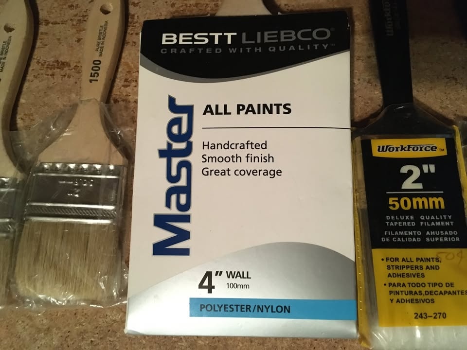 LOT OF 5 PAINT BRUSHES BESTT LIEBCO MASTER 4" WALL POLYESTER/NYL - photo 2