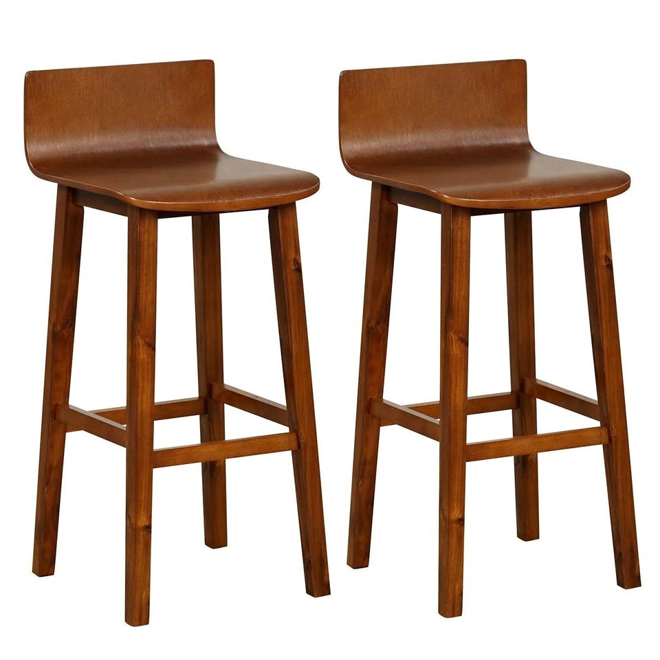 Solid Wood Bar Stools Set of 2