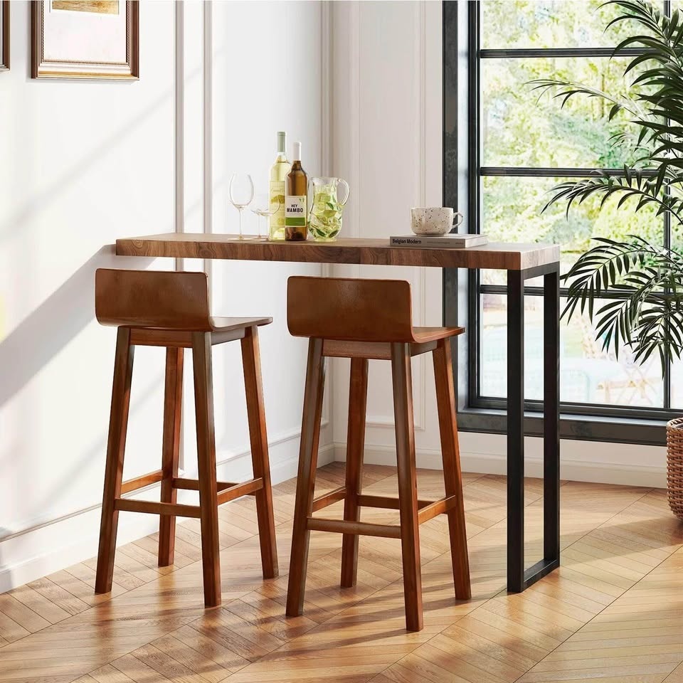 Solid Wood Bar Stools Set of 2 - photo 2