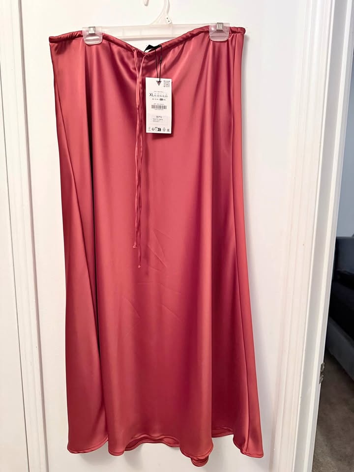 Zara Midi Satin Skirt