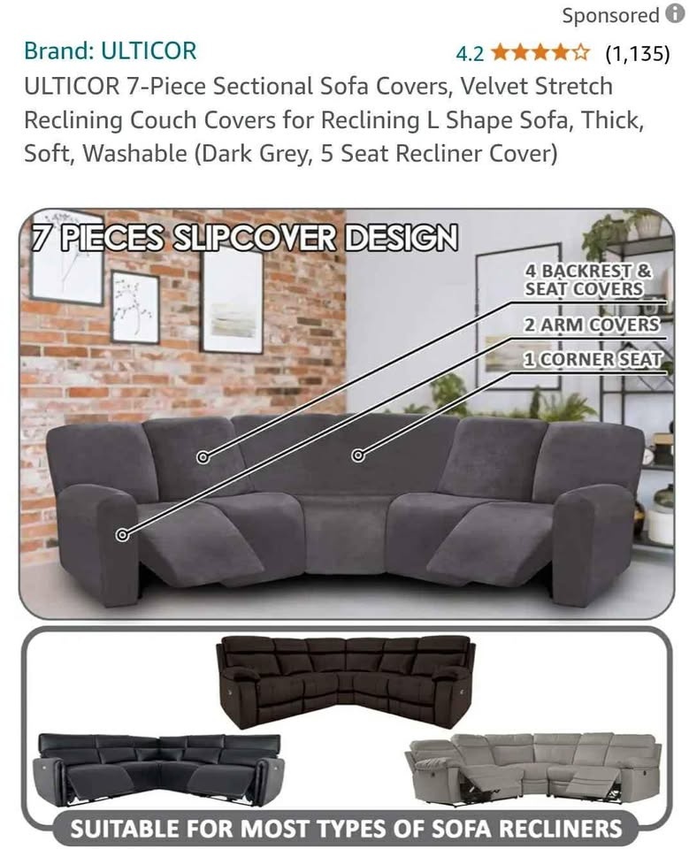 7 Piece Sectional Sofa Cover - photo 3