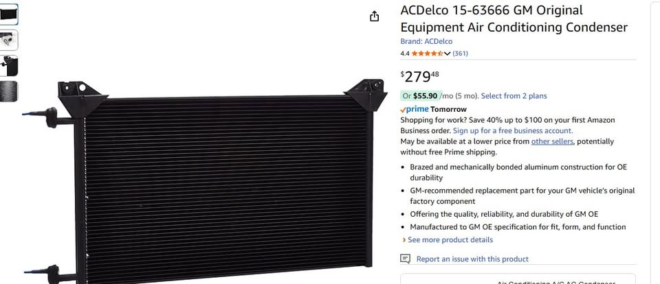 ACDelco 15-63666 GM Original Equipment Air Conditioning Condense - photo 5
