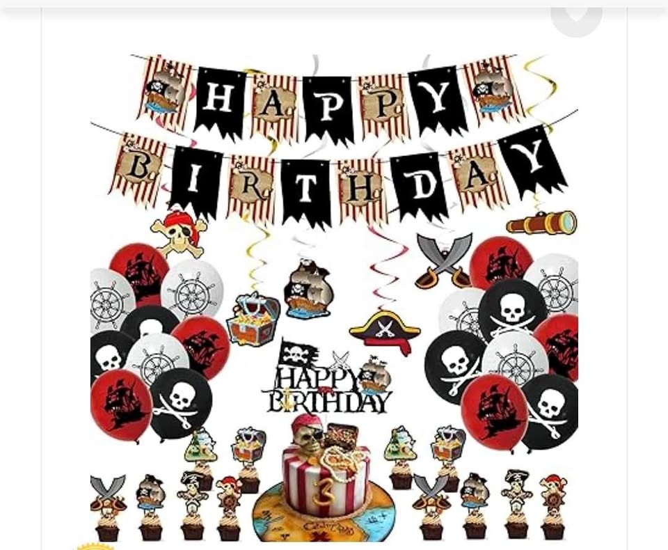 🏆Brand new 50 pcs pirate party decorations kit