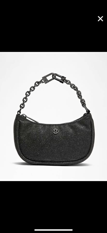 NWTS Lululemon Glitter Nano Bag Black/Gunmetal