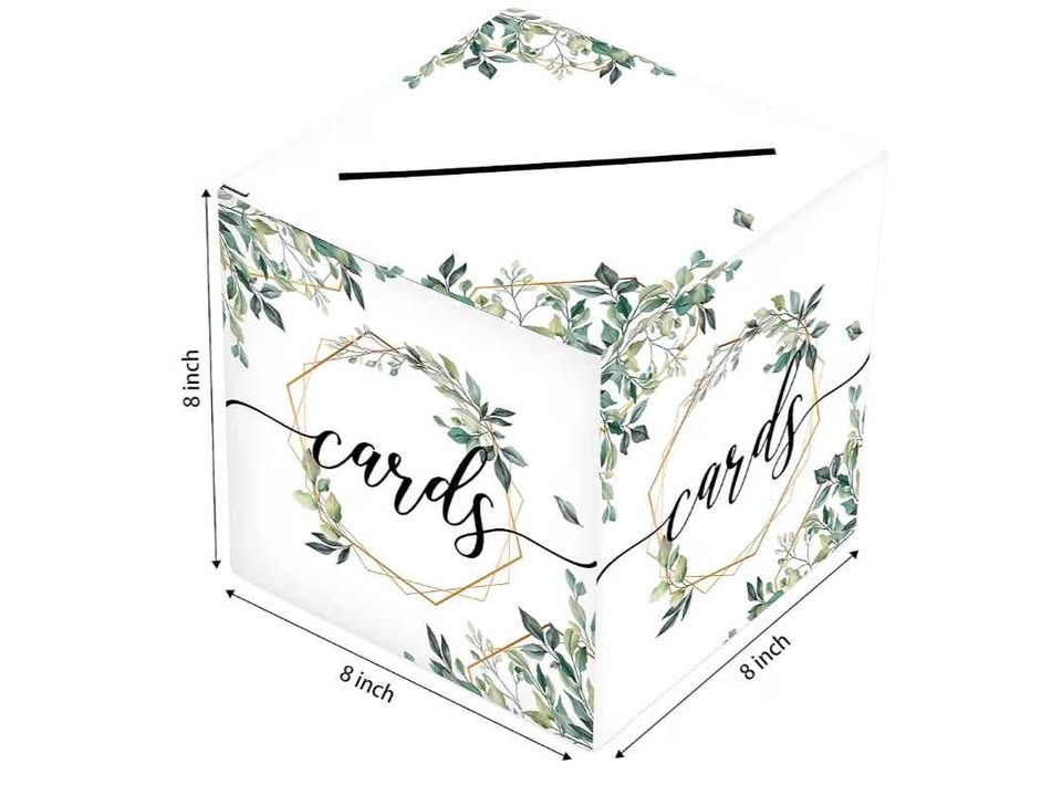 🏆new greenery themed card box for money or gift cards for w - photo 2