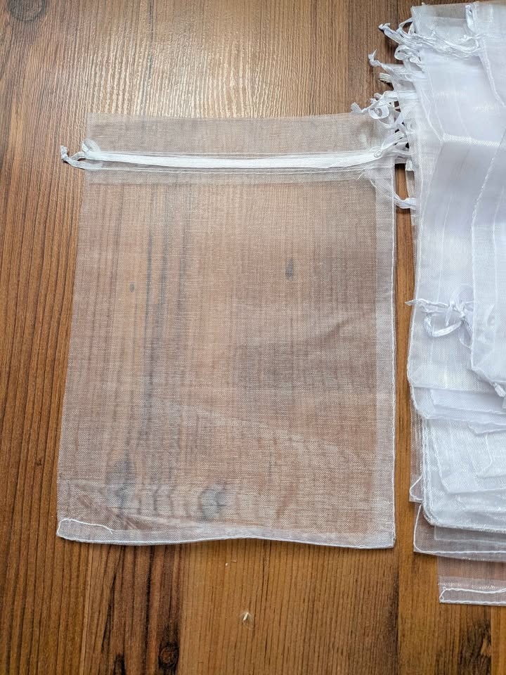 🏆 50 White Large Mesh Bags for Party Favors - photo 2