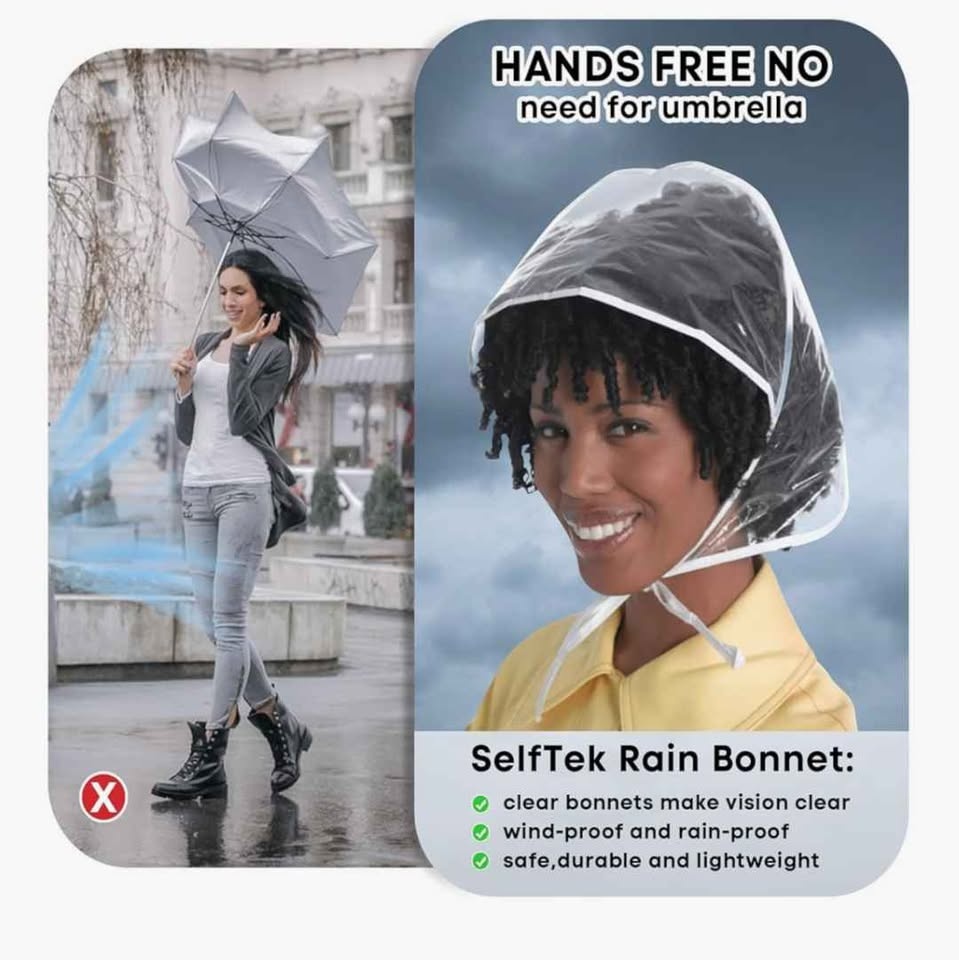 🏆 Brand new plastic bonnet/rain hat for hair protection - photo 2