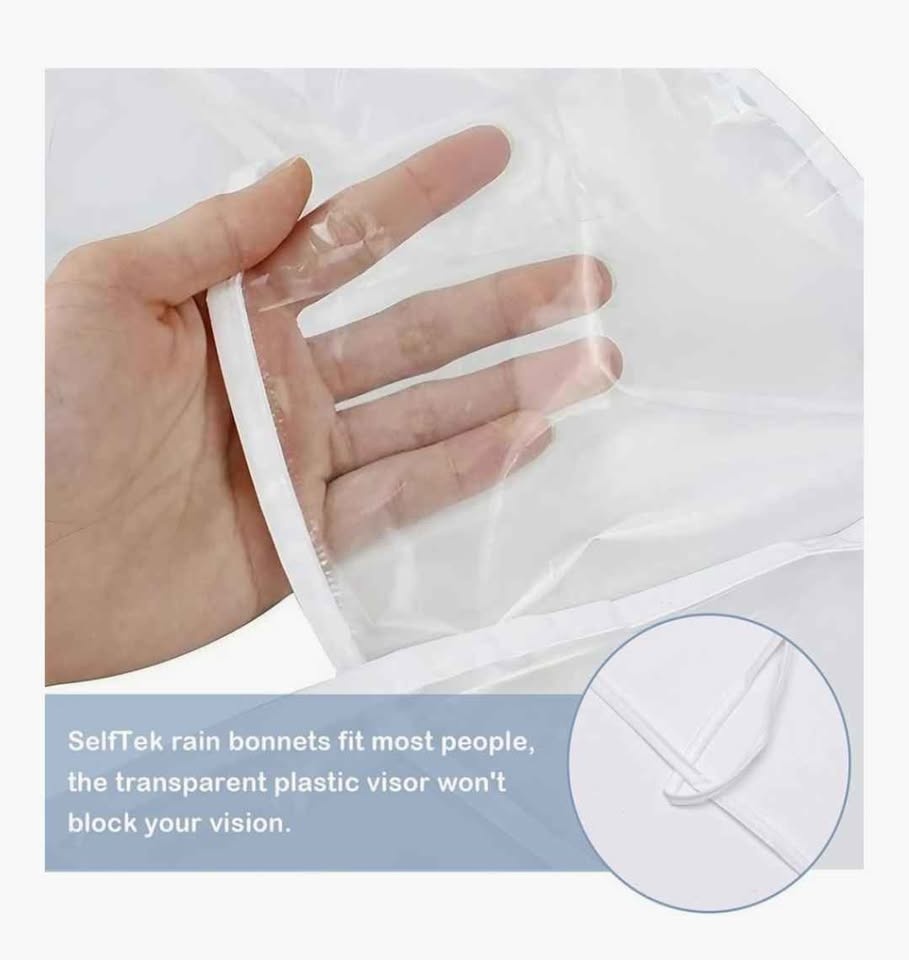 🏆 Brand new plastic bonnet/rain hat for hair protection - photo 3