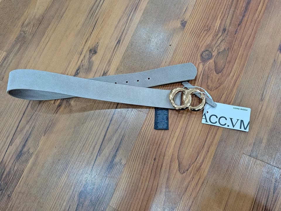 🏆 BNWT Vero Moda Real Leather Waist Belt - Gold Buckle