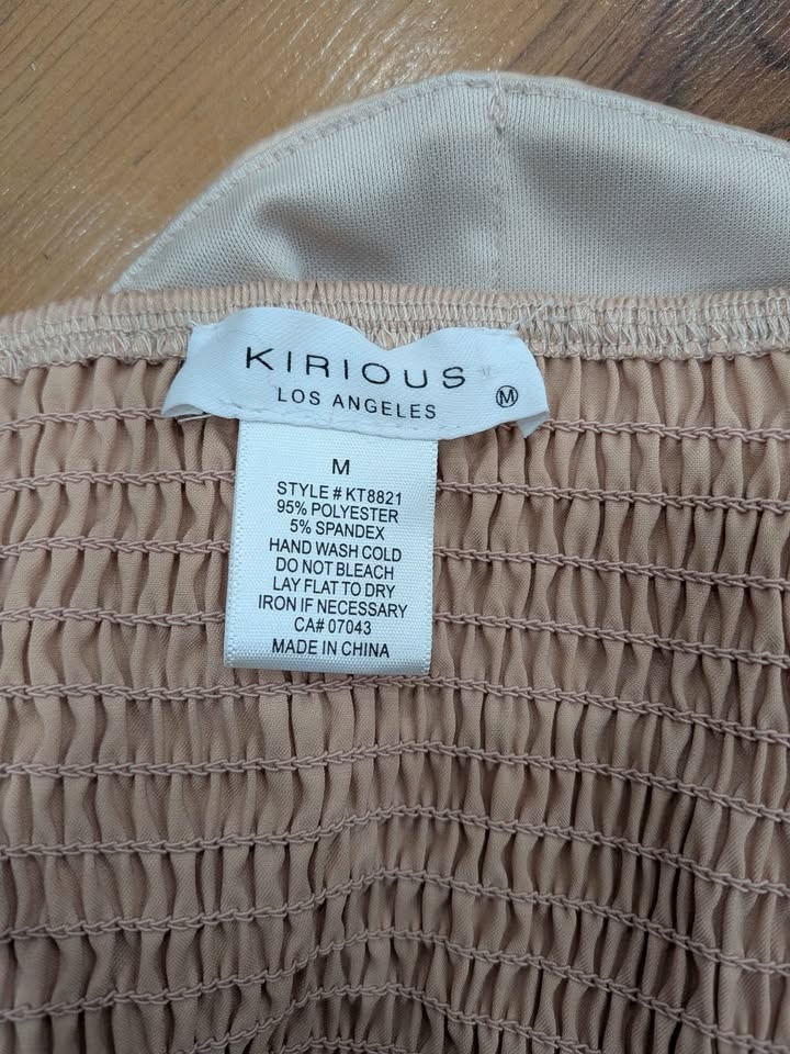 🏆KIRIOUS LOS ANGELES Blush Satin Tie Front Crop Top - photo 4