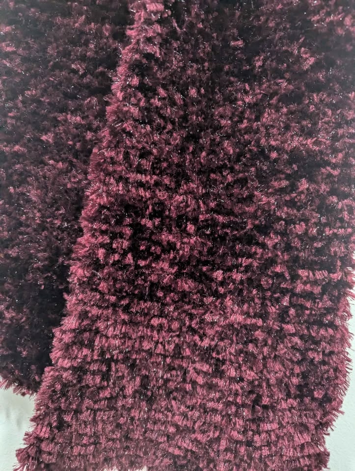 🏆 70s Vintage Plush supercozy burgundy scarf - photo 5