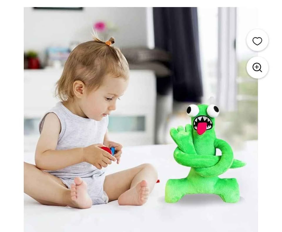 🏆 New Rainbow Friends Green Plush Toy - photo 2