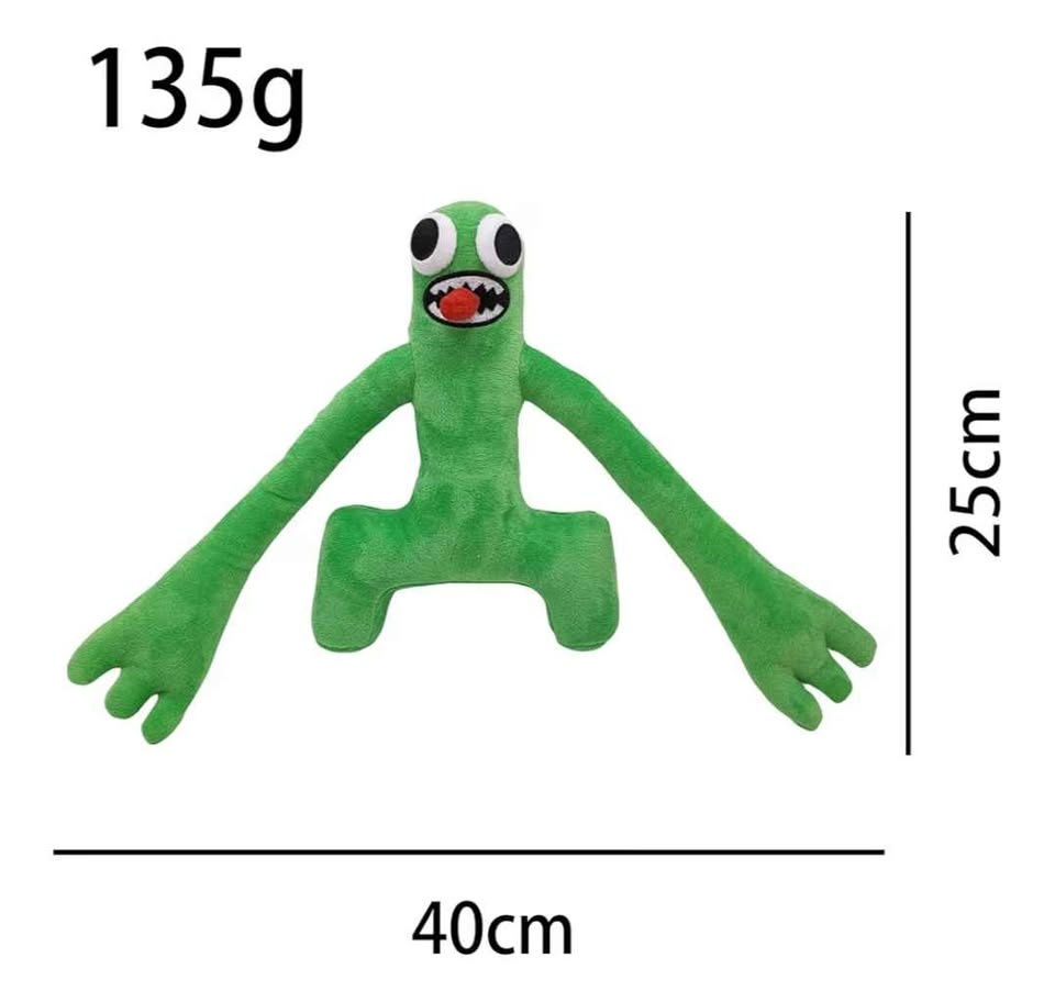 🏆 New Rainbow Friends Green Plush Toy - photo 3