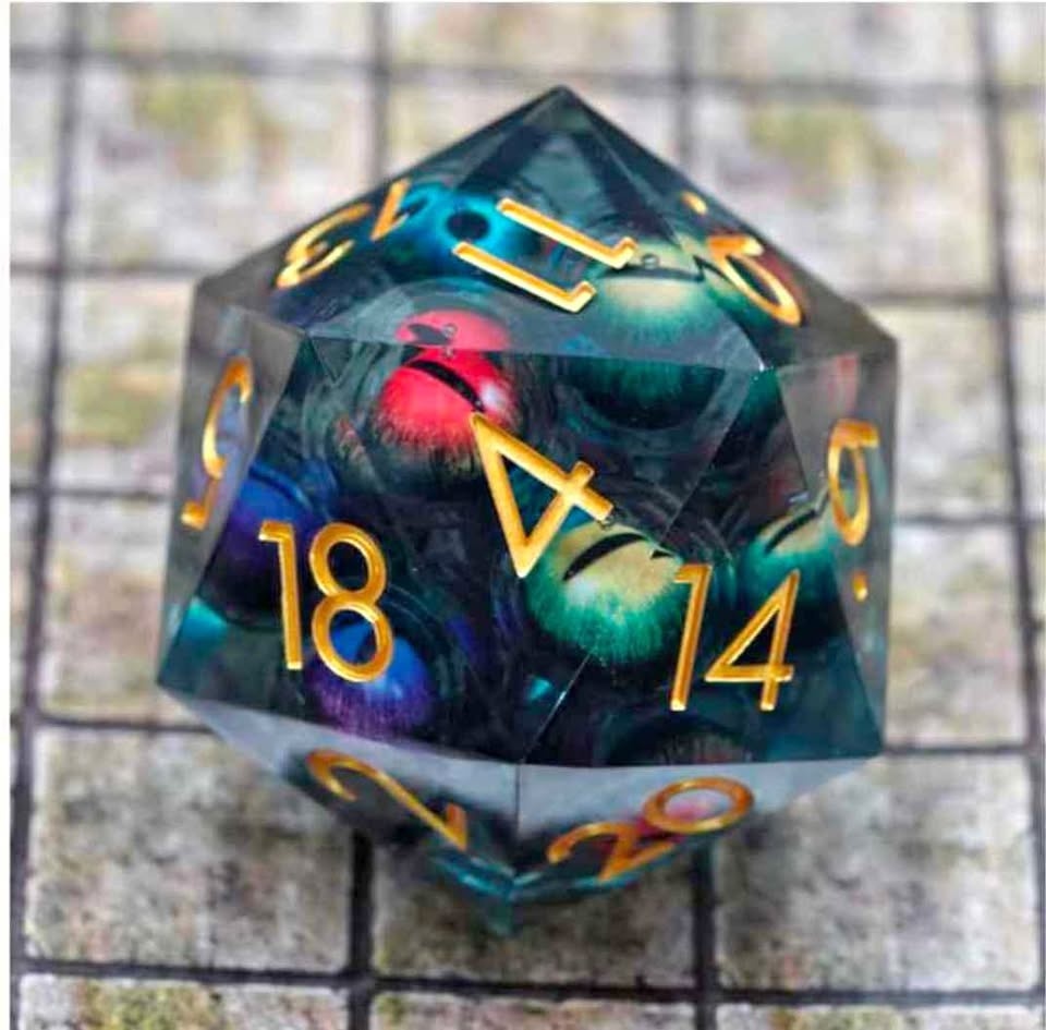 🏆 Brand new Giant 50 mm D20 eyeball dice