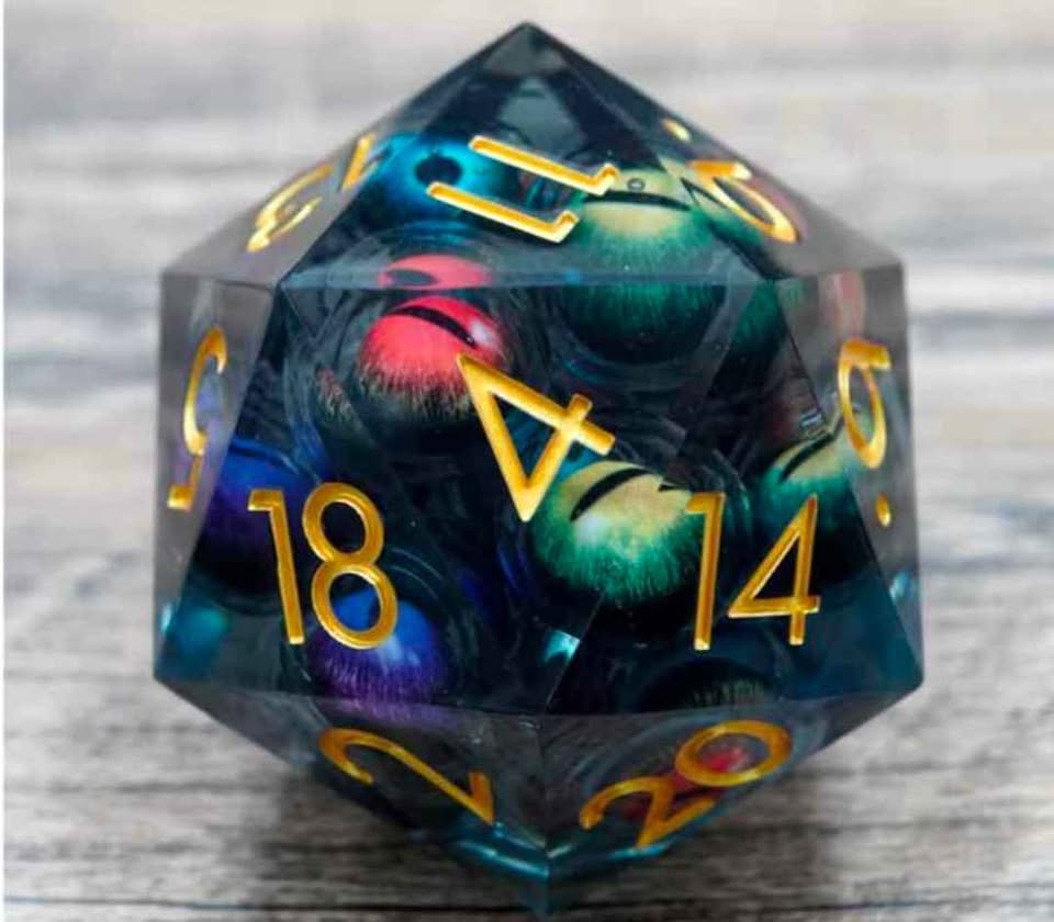 🏆 Brand new Giant 50 mm D20 eyeball dice - photo 2