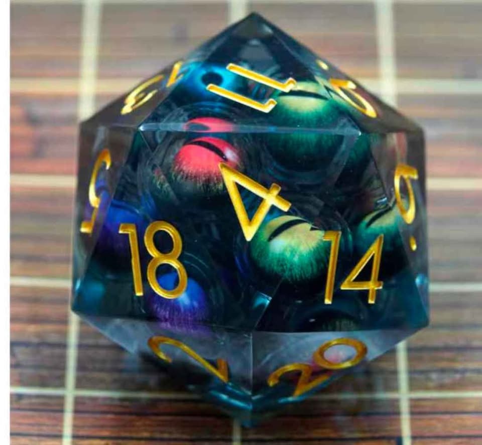 🏆 Brand new Giant 50 mm D20 eyeball dice - photo 3