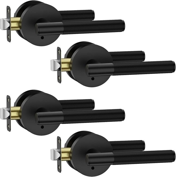 4 Pack Indoor Privacy Door Handles Levers