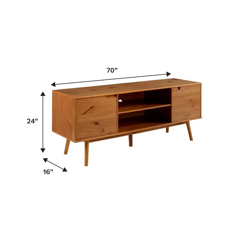 TV Cabinet 70" Solid Wood 2 Doors - photo 2