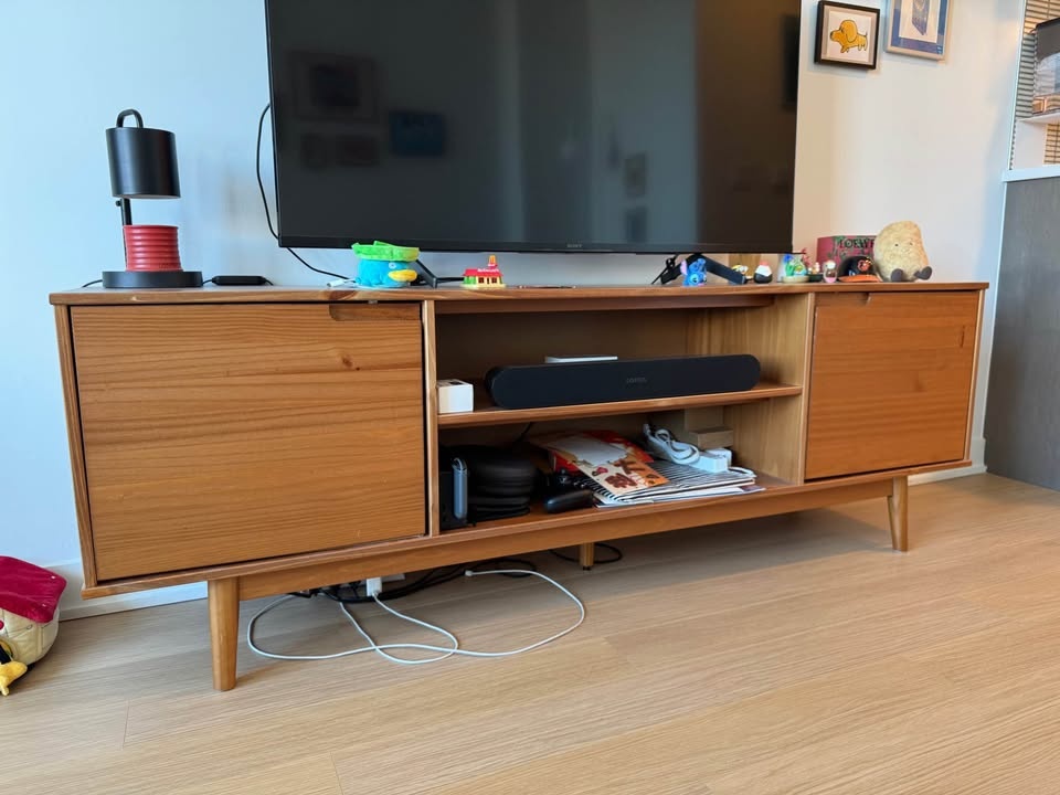 TV Cabinet 70" Solid Wood 2 Doors - photo 3