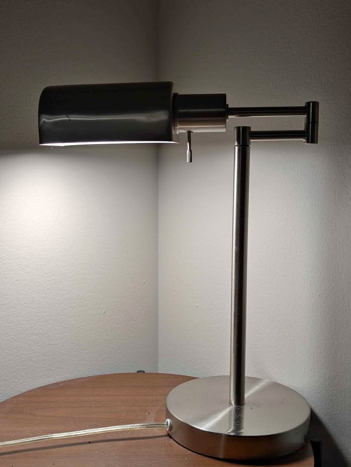 Brushed metal lamp