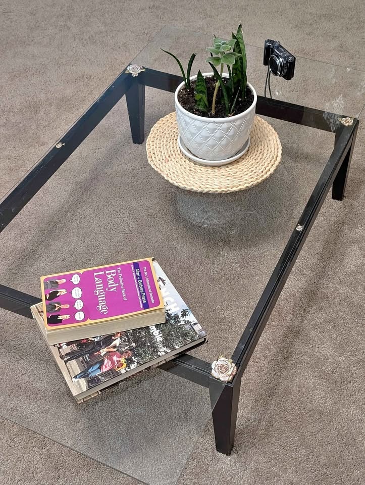 Sleek design glass table