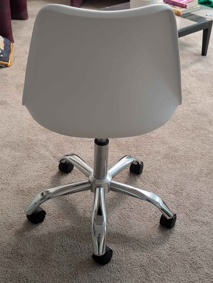 Emerson White Office Chair with Pneumatic Chrome Base - photo 3