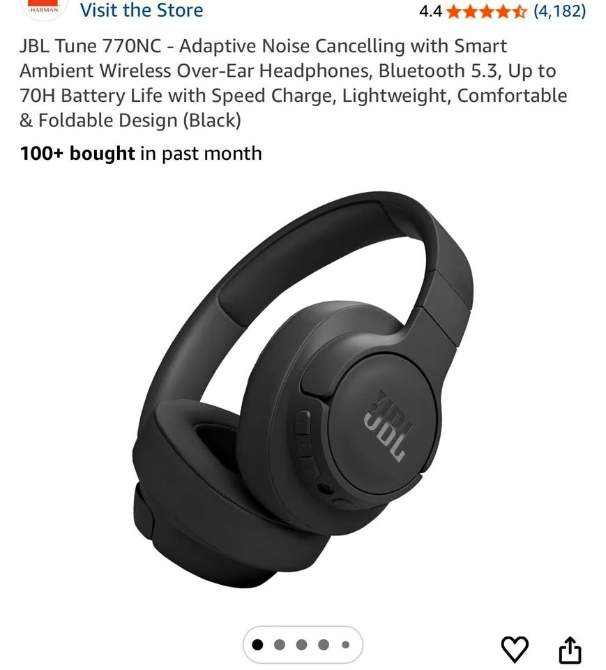 JBL Tune 770NC Noise Cancelling Headphones (Brand New)