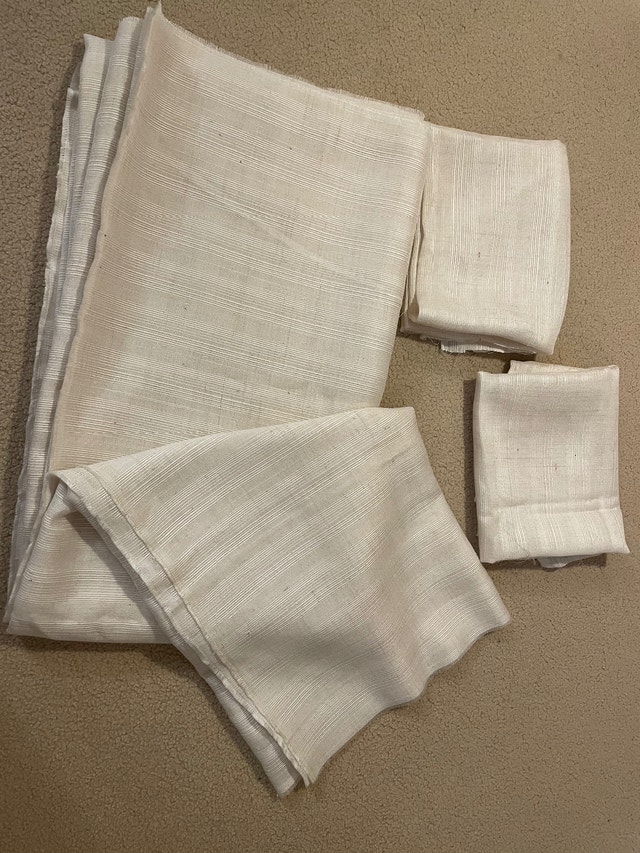 Cotton-Blend Fabric - White/Off-White - photo 2