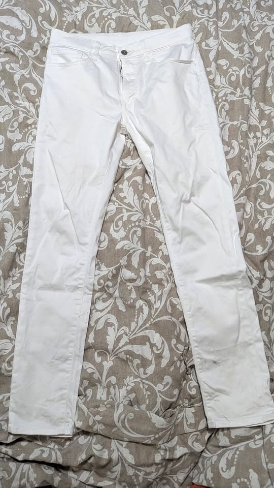Uniqlo Men's Extra Stretch White Skinny Jeans Sz S (27-30")