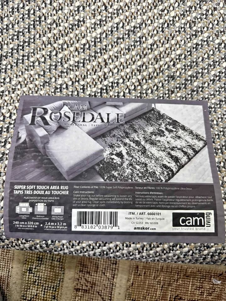 CAM Living Rosedale Shag Area Rug - 240 cm x 320 cm