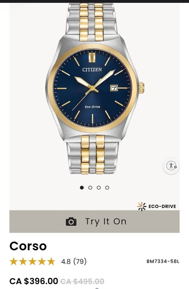 Citizen Eco-Drive Corso Men's Two-Tone Watch - Blue Dial - photo 2