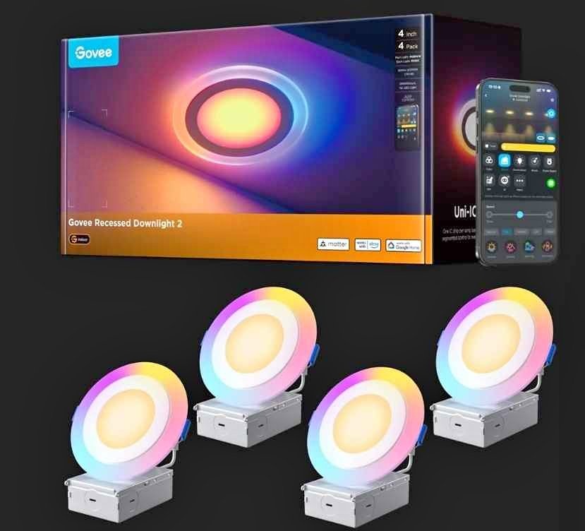 Govee Recessed Downlight 2 - 4-pack 4 inch smart RGBWW