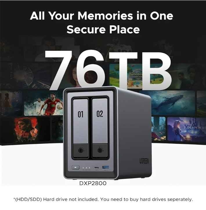 UGREEN DXP2800 2-Bay NAS Personal Cloud Storage - photo 3