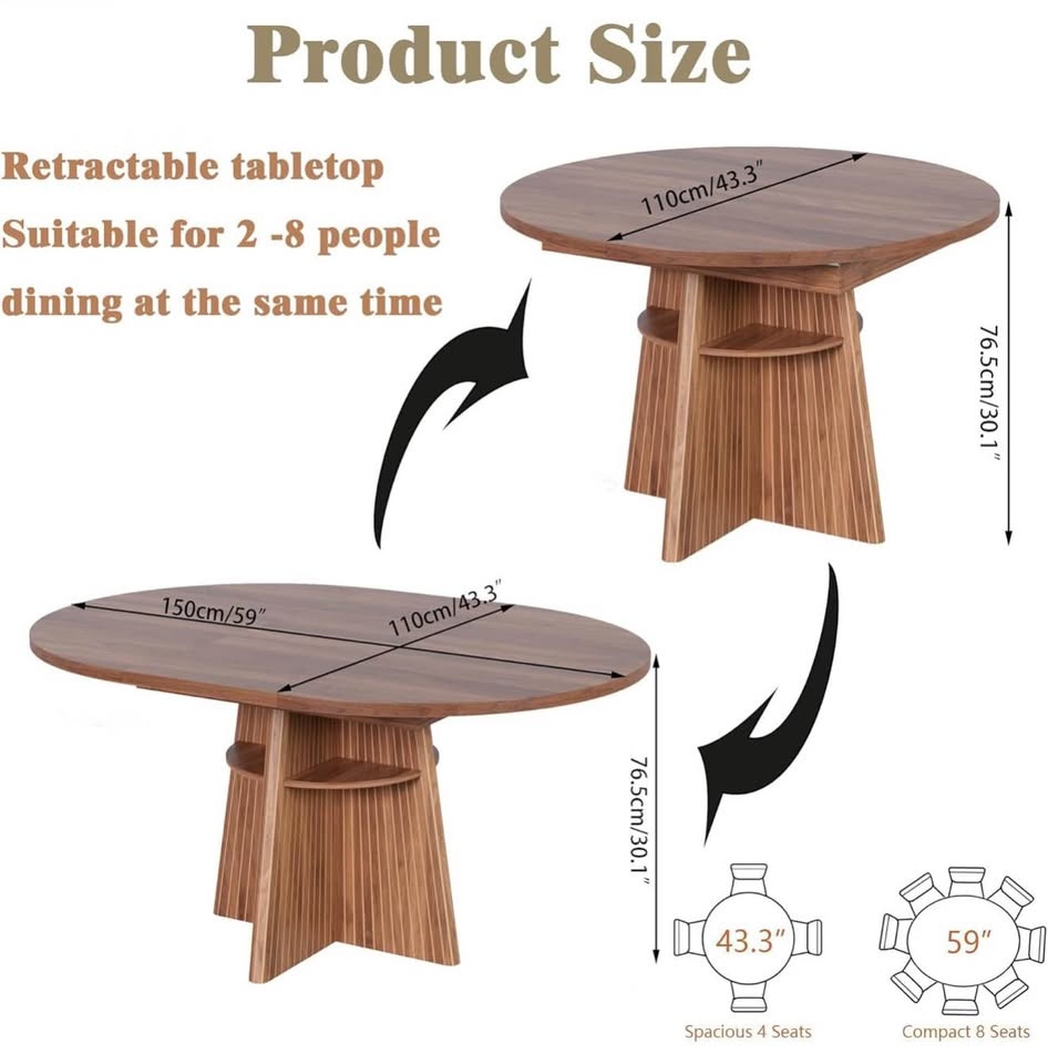 Wooden Extendable Dining Table - photo 5